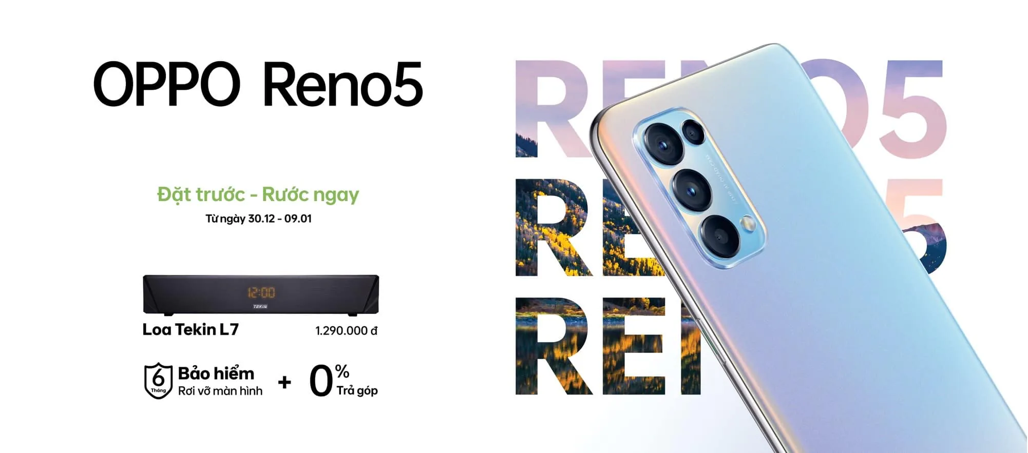 OPPO Reno5 chính thức ra mắt tại Việt Nam, giá 8,690,000 VND
