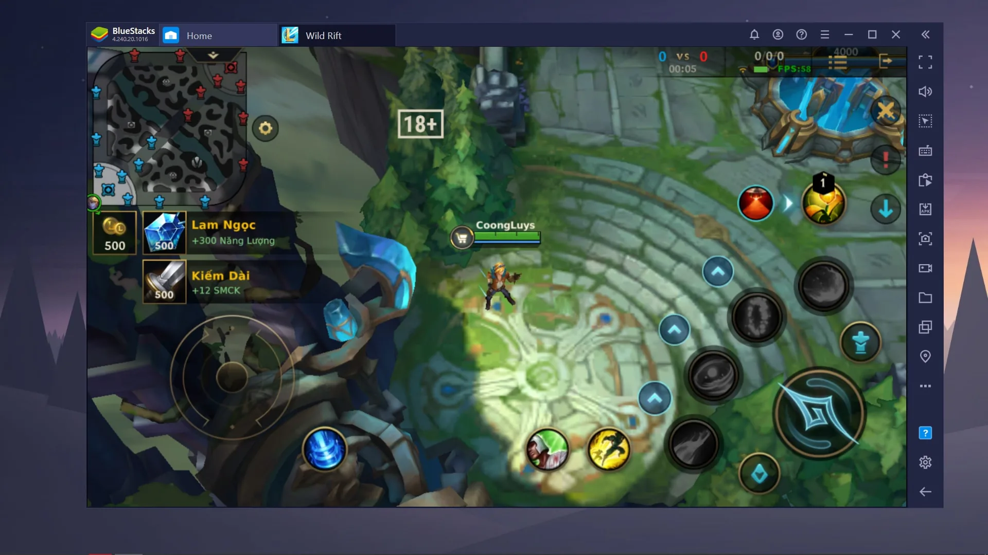 Cách thiết lập bàn phím chơi game Tốc Chiến trên BlueStacks