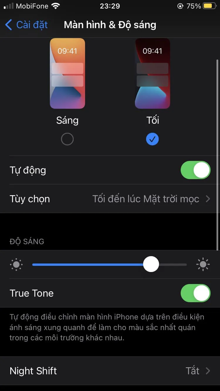 Hướng dẫn tắt tính năng tự động điều chỉnh độ sáng trên iPhone