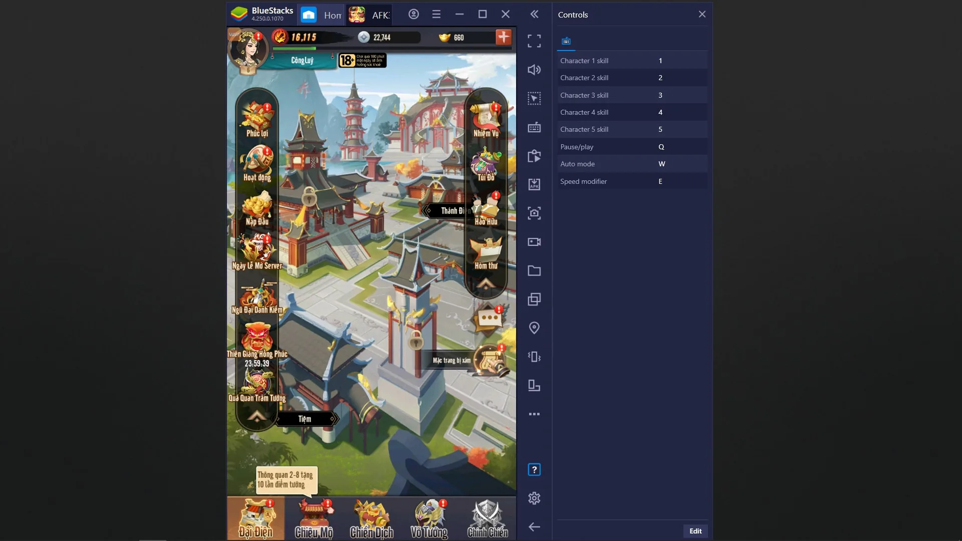 Trải nghiệm game mobile AFK 3Q - Đế Vương Thiên Hạ và những lợi thế khi chơi trên PC với BlueStacks
