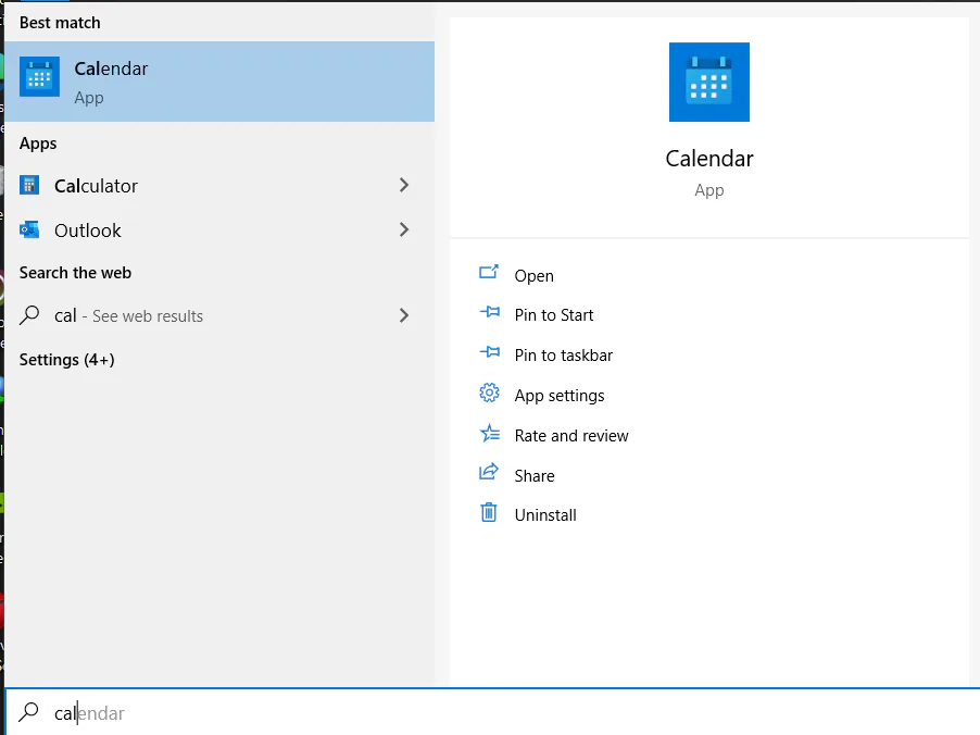 lịch âm dương trên Windows 10