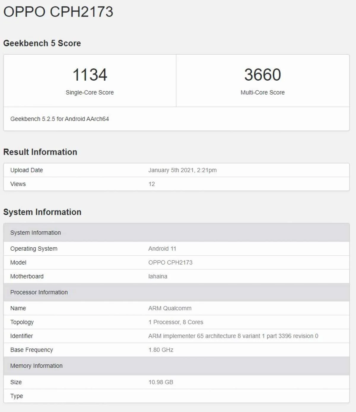 Điểm Geekbench của Find X3
