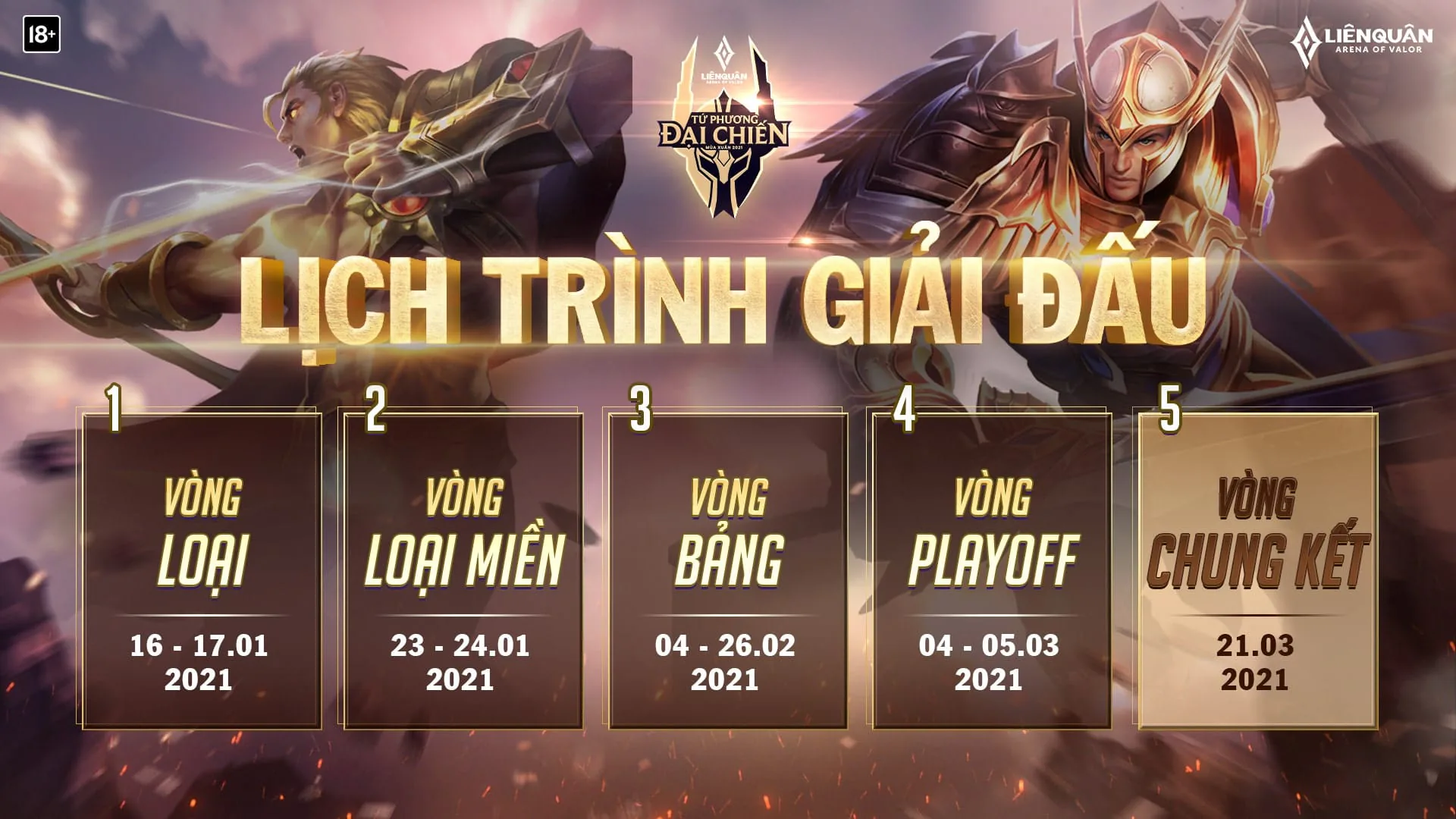 [Liên Quân Mobile] Mở đăng ký Giải đấu cộng đồng toàn quốc Tứ Phương Đại Chiến từ ngày 10/1/2021