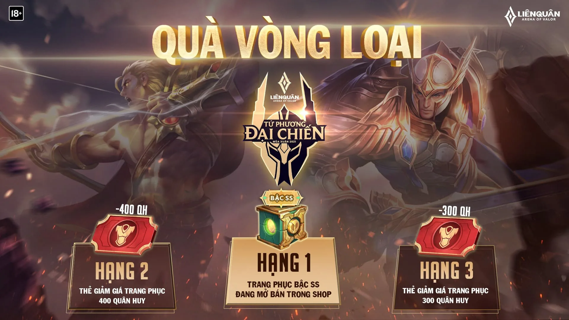 [Liên Quân Mobile] Mở đăng ký Giải đấu cộng đồng toàn quốc Tứ Phương Đại Chiến từ ngày 10/1/2021
