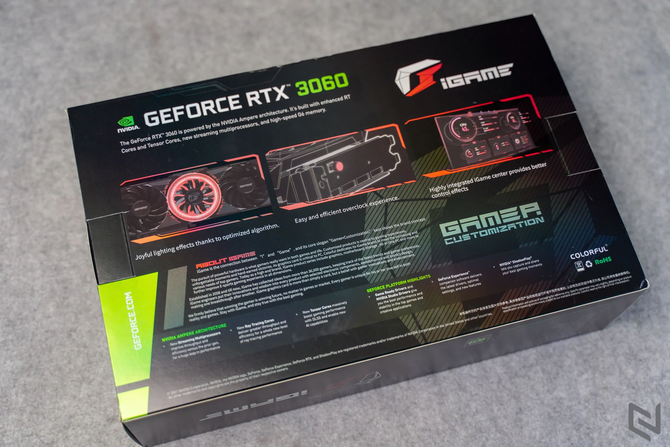 Trên tay card đồ hoạ iGame RTX 3060 đến từ Colorful: Mạnh mẽ và hầm hố với thiết kế đẹp mắt