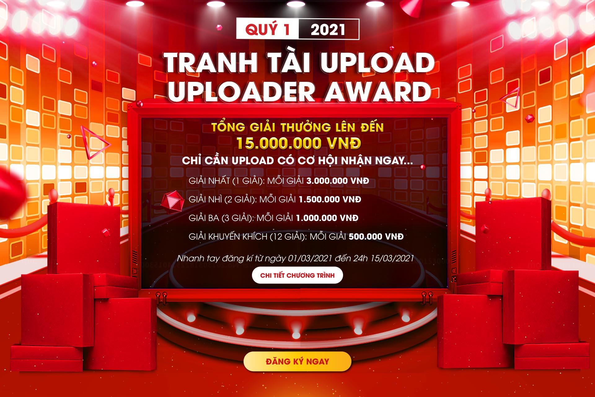 Cuộc thi UPLOAD QUÝ 1 – Cao thủ uploader tranh tài giải thưởng 15,000,000 VNĐ