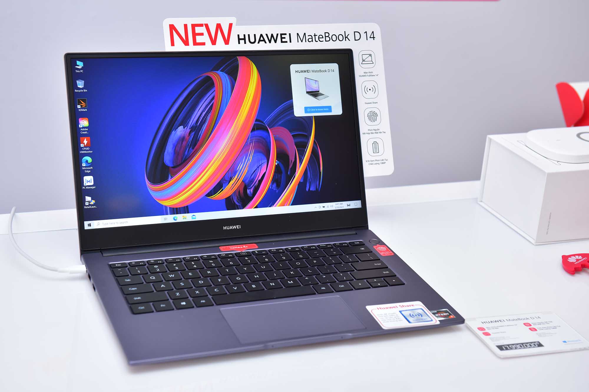 HUAWEI Matebook D 14 phiên bản nâng cấp card đồ họa on board AMD Radeon ™ RX Vega 10 chính thức lên kệ hôm nay, giá 17,990,000 VNĐ