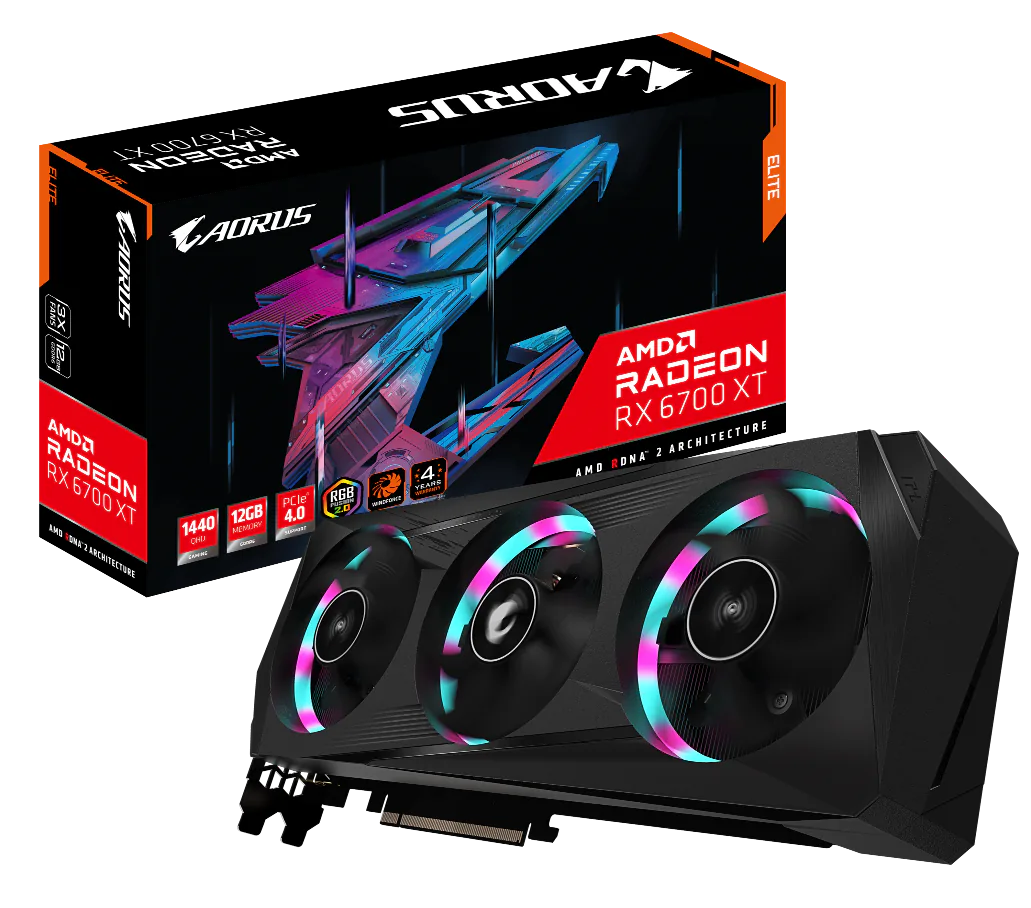GIGABYTE ra mắt card đồ họa AORUS Radeon RX 6700 XT ELITE: Ánh sáng diệu kỳ - Bộ 3 Led RGB cổ điển đã trở lại