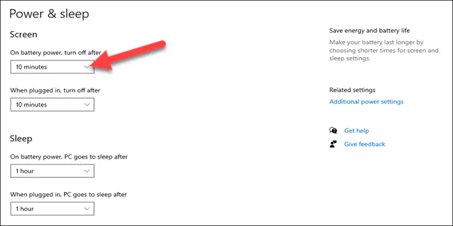 Cách lựa chọn thời gian màn hình Windows tắt đi khi không sử dụng trong thời gian dài