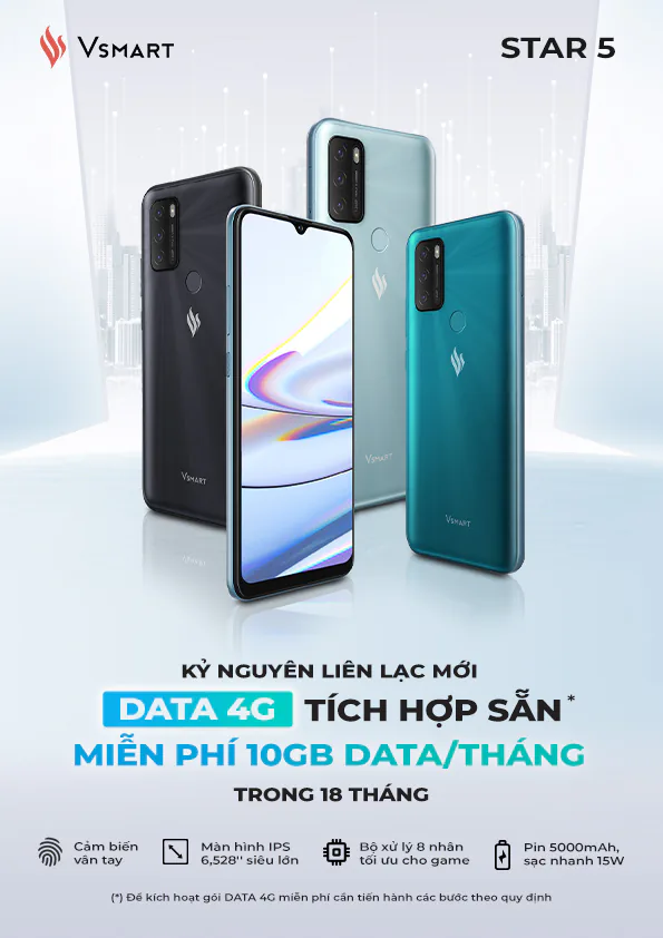 Vingroup ra mắt Vsmart Star 5 - Điện thoại kèm DATA 4G miễn phí tiên phong tại Việt Nam