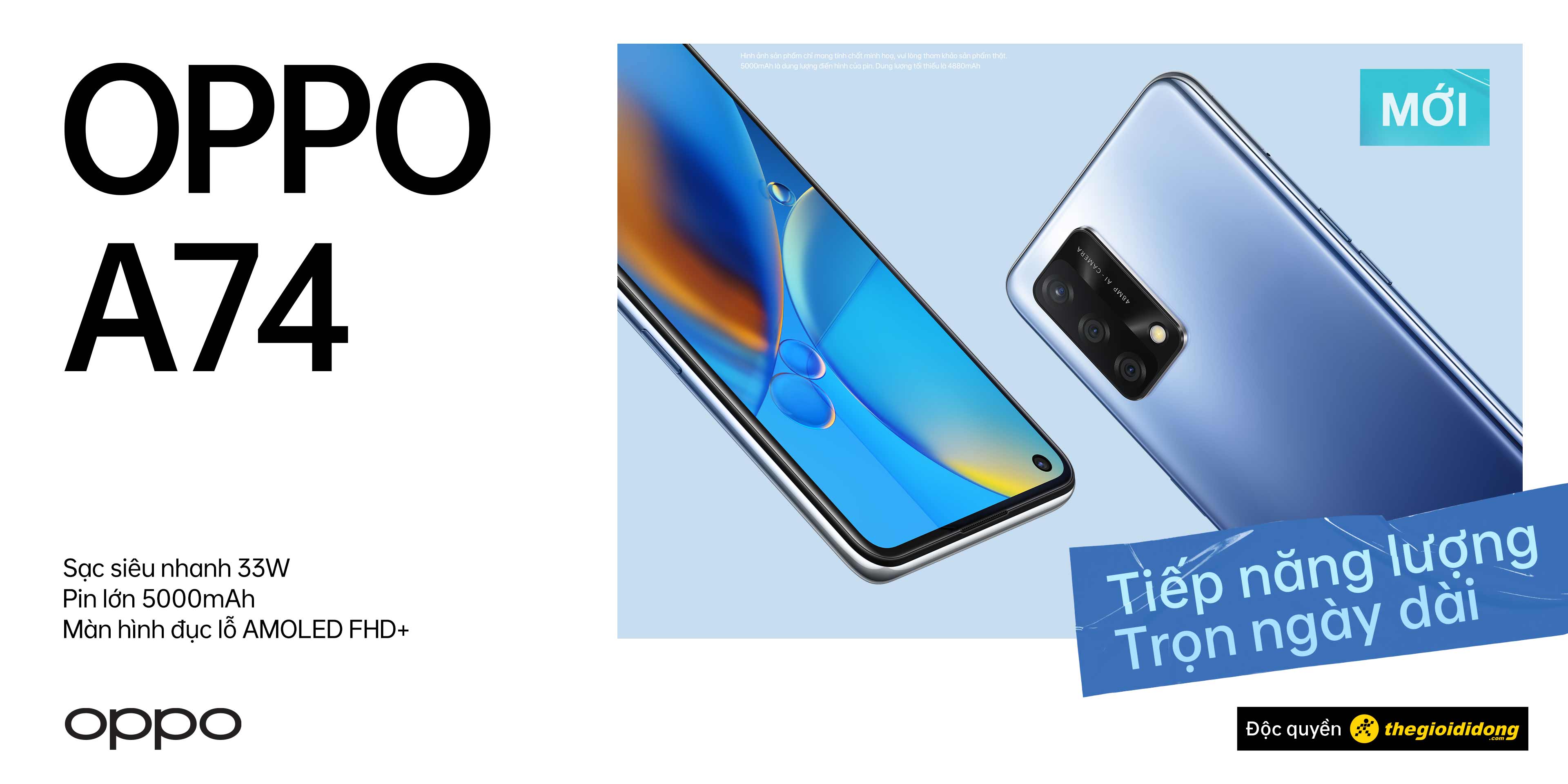 Tân binh OPPO A74 ra mắt - smartphone nổi bật nhất với dung lượng pin lớn và sạc siêu nhanh