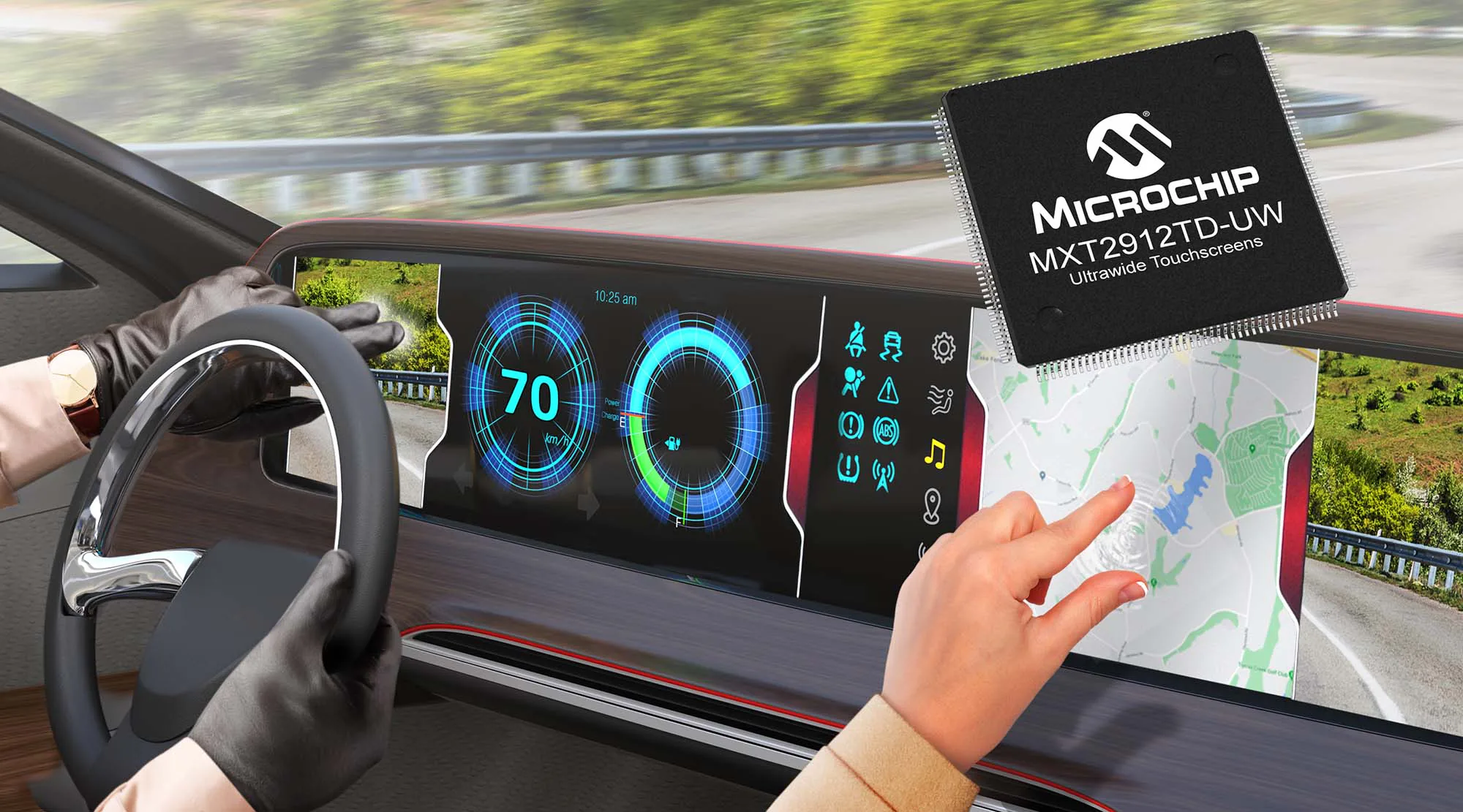 Giải pháp trên một chip đầu tiên đủ điều kiện sử dụng trên ô tô dành cho màn hình cảm ứng lớn, siêu rộng