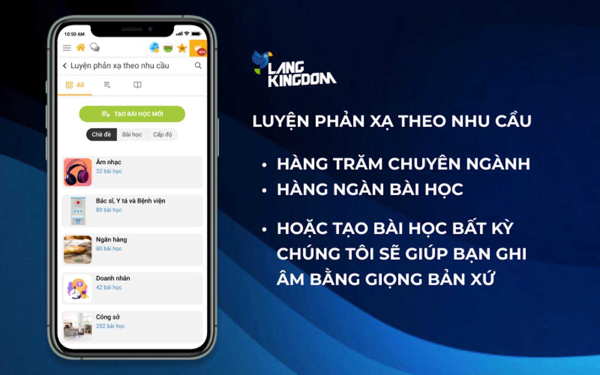 Tăng khả năng phản xạ Tiếng Anh Chuyên Ngành với tính năng mới của ứng dụng Lang Kingdom