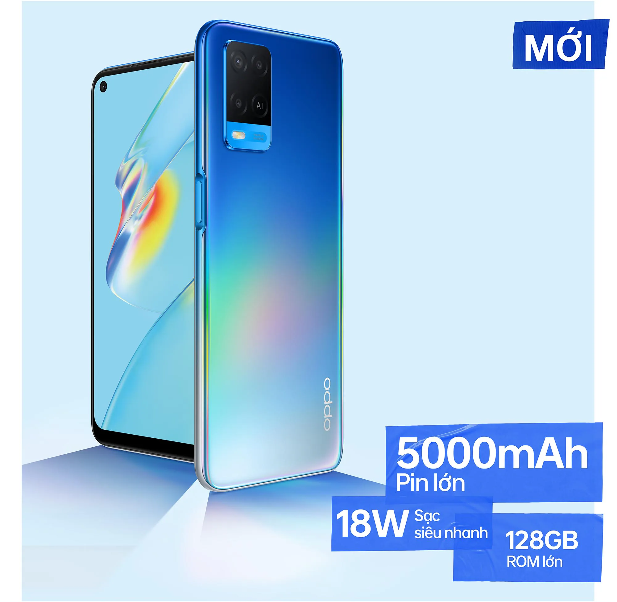 OPPO A54 chính thức lên kệ tại Việt Nam: Pin lớn 5000mAh, sạc siêu nhanh 18W