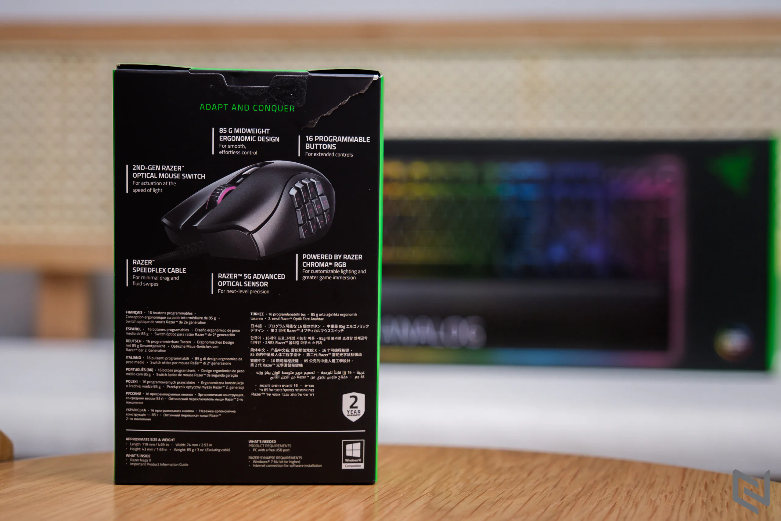Trên tay chuột gaming Razer Naga X: Phiên bản chuột Naga cực nhẹ chỉ 85g dành cho game thủ MMO