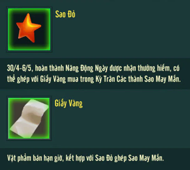 Võ Lâm Truyền Kỳ 1 Mobile tung sự kiện Sao May Mắn mừng đại lễ 30/4