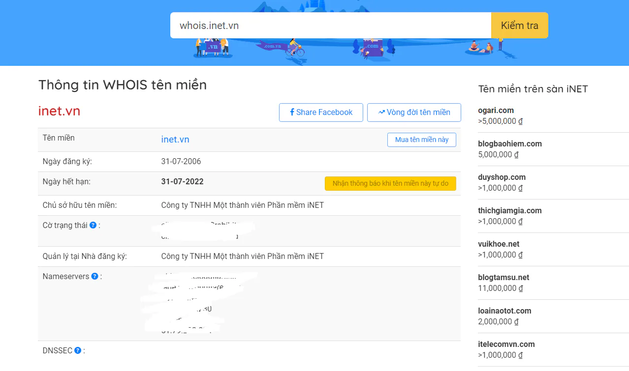 Hướng dẫn cách check domain và thông tin tên miền