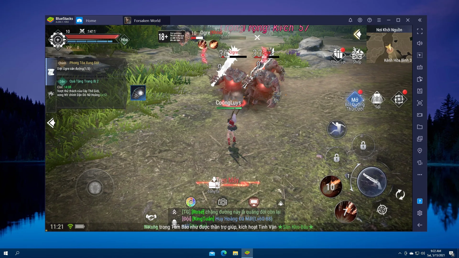 Tôi thăng cấp nhanh và trở nên mạnh hơn trong game Forsaken World: Thần Ma Đại Lục với BlueStacks như thế nào?