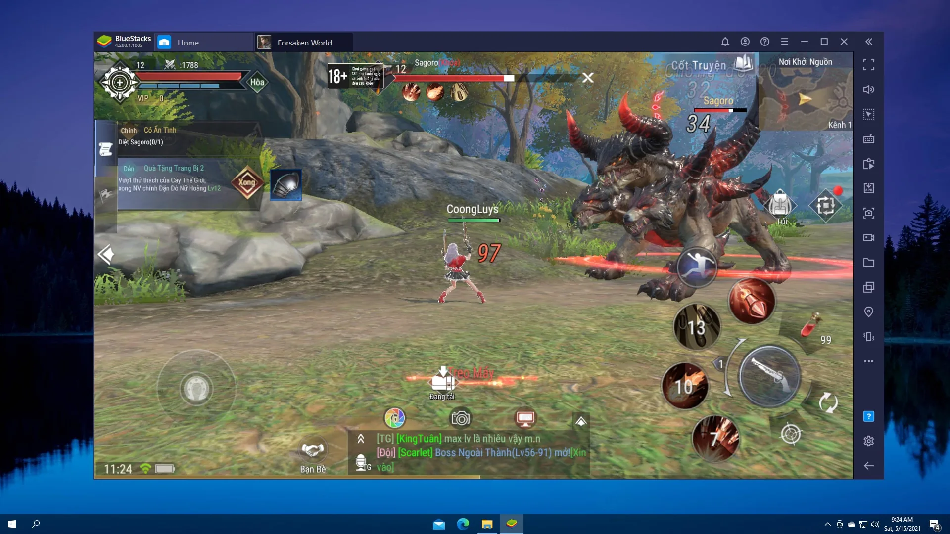 Tôi thăng cấp nhanh và trở nên mạnh hơn trong game Forsaken World: Thần Ma Đại Lục với BlueStacks như thế nào?
