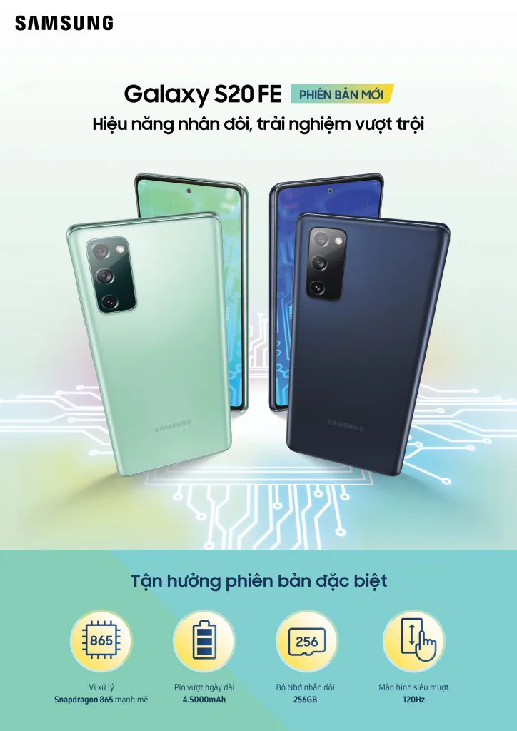 Samsung ra mắt Galaxy S20 FE phiên bản chạy Snapdragon 865 tại Việt Nam