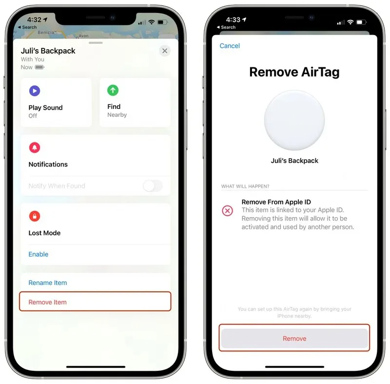 Cách Factory Reset phụ kiện AirTag để người khác có thể dùng