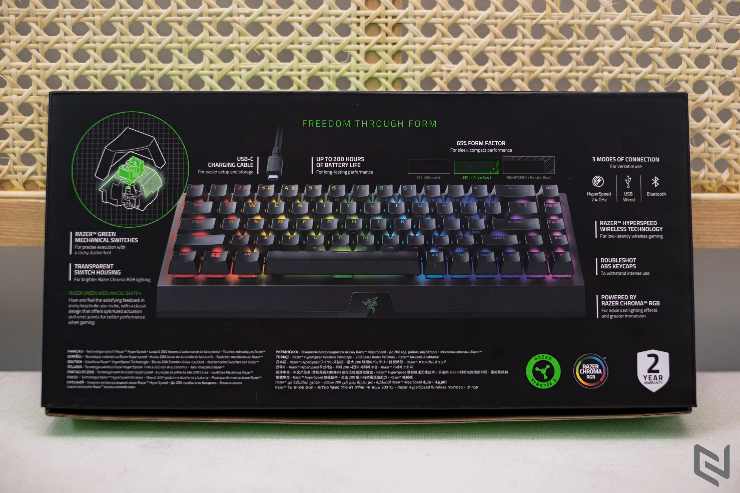 Đánh giá bàn phím Razer BlackWidow V3 Mini HyperSpeed kích thước 65% nhỏ gọn