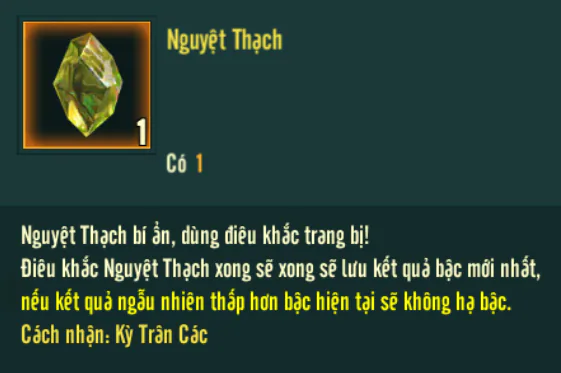 Võ Lâm Truyền Kỳ 1 Mobile ra mắt hệ thống điêu khắc trang bị tăng cường sức mạnh