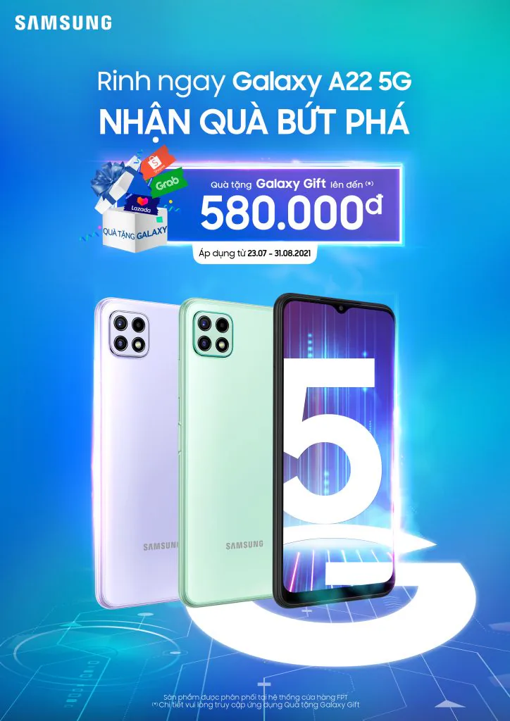 Samsung mở bán Galaxy A22 5G: Kết nối siêu tốc, tiên phong dẫn dầu hoạt động giải trí trực tuyến