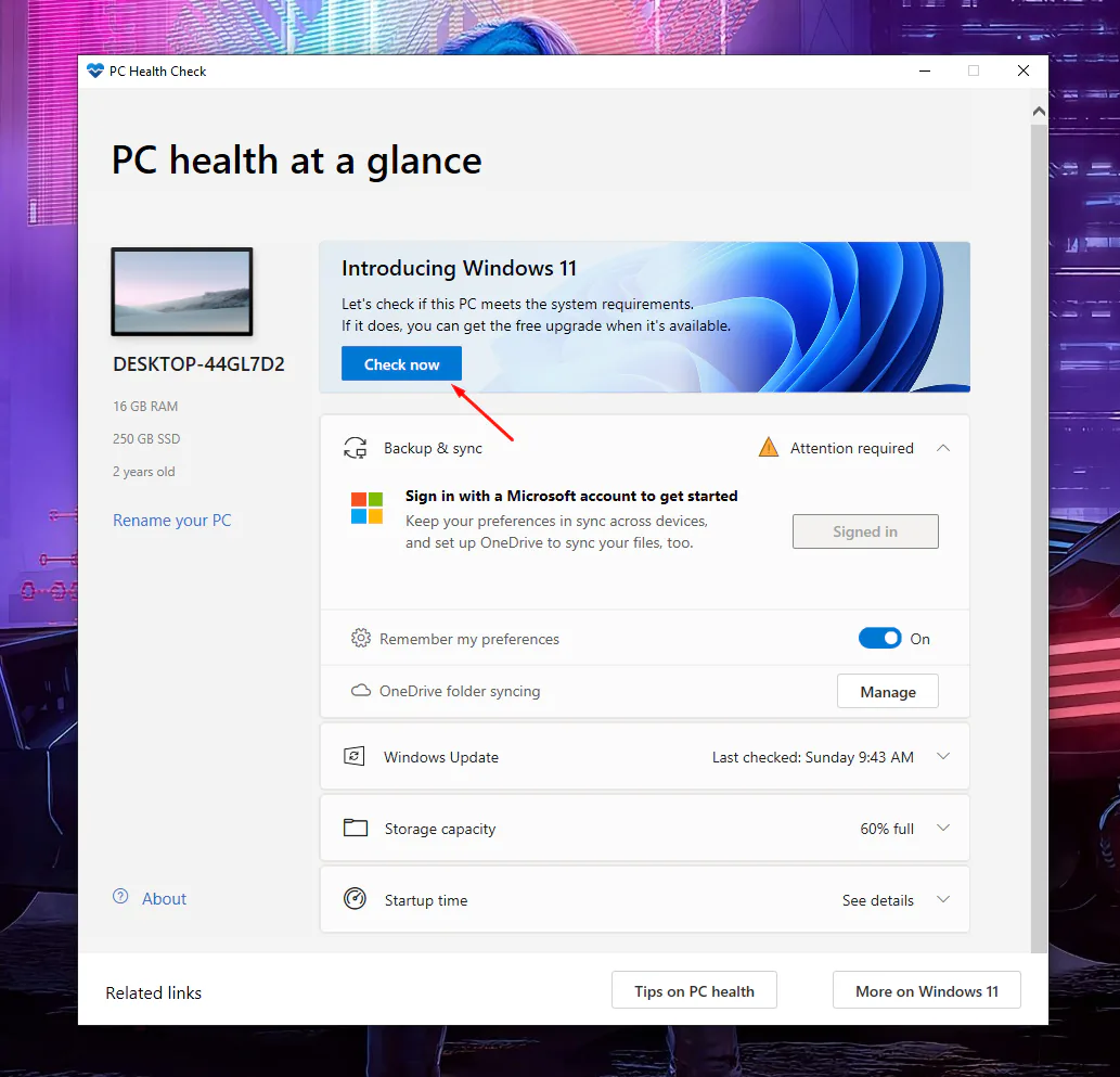 Hướng dẫn kiểm tra xem máy tính của bạn có cài đặt được Windows 11 hay không