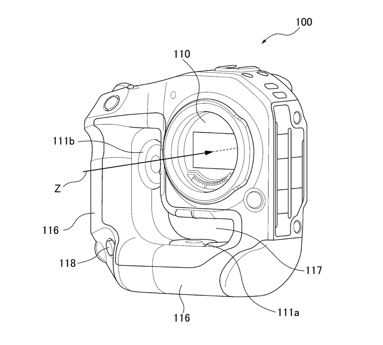 Canon nộp bằng sáng chế mô tả thiết kế máy ảnh có một lỗ giữa máy