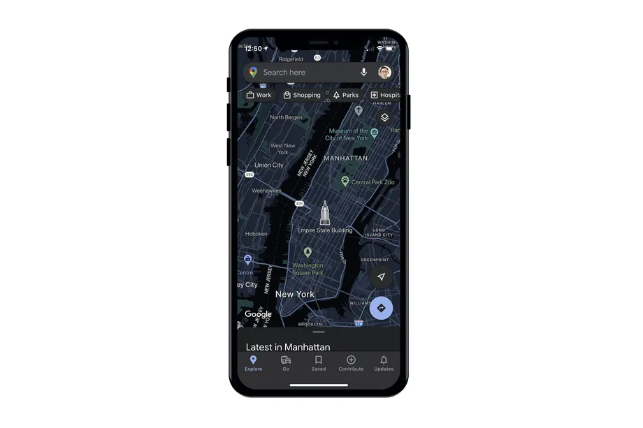 Google Maps trên iOS giờ đã có chế độ tối Dark Mode