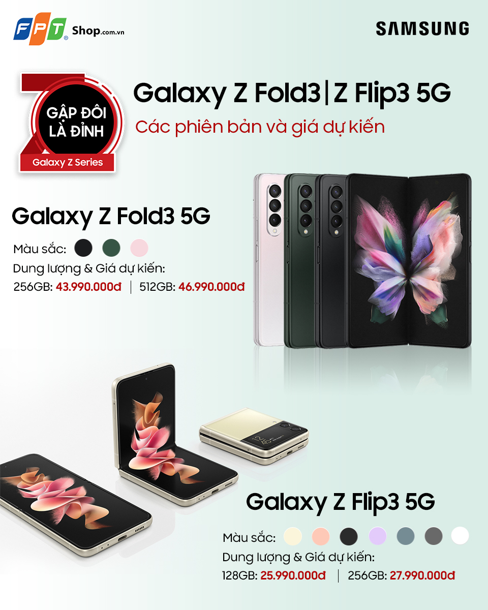 FPT Shop tặng ưu đãi trị giá đến 6.4 triệu đồng cho khách hàng đặt trước Galaxy Z Fold3 | Flip3 5G