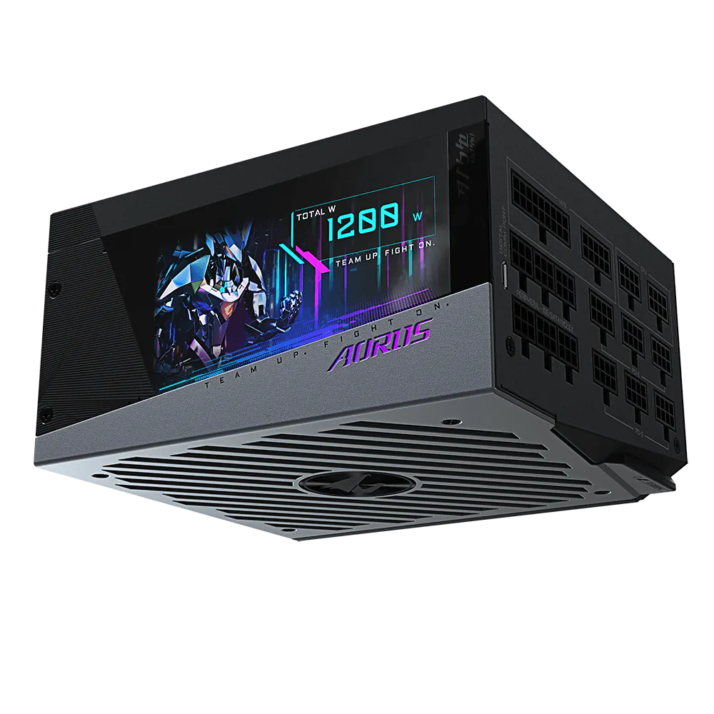 Gigabyte giới thiệu PSU AORUS P1200W mới với màn hình LCD độc đáo