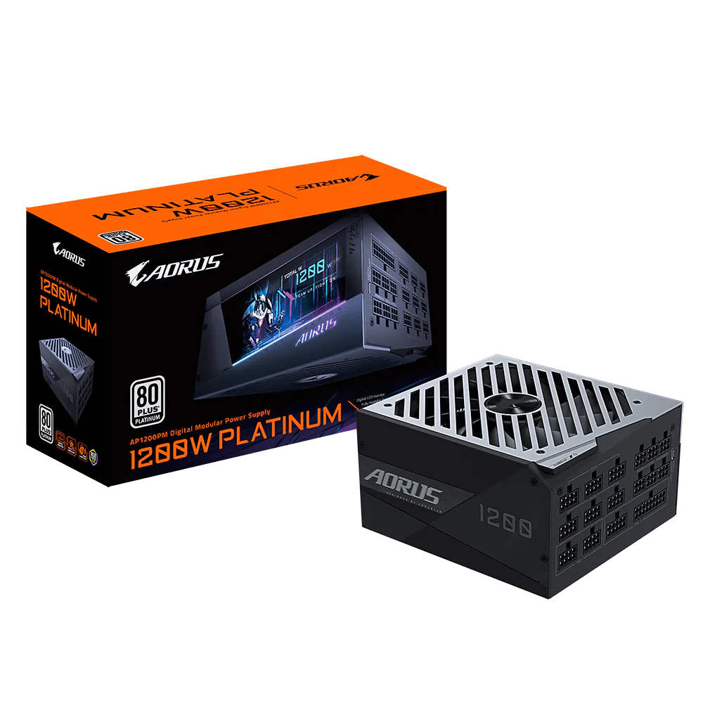 Gigabyte giới thiệu PSU AORUS P1200W mới với màn hình LCD độc đáo