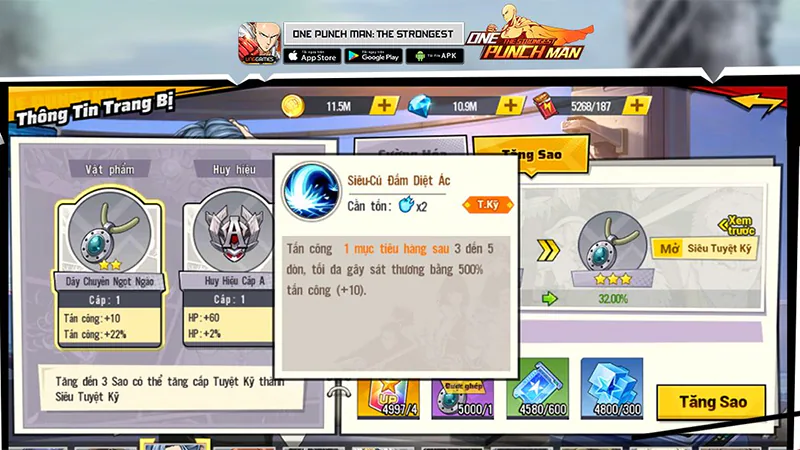 Hướng dẫn thu thập Kim Cương hiệu quả trong game One Punch Man: The Strongest