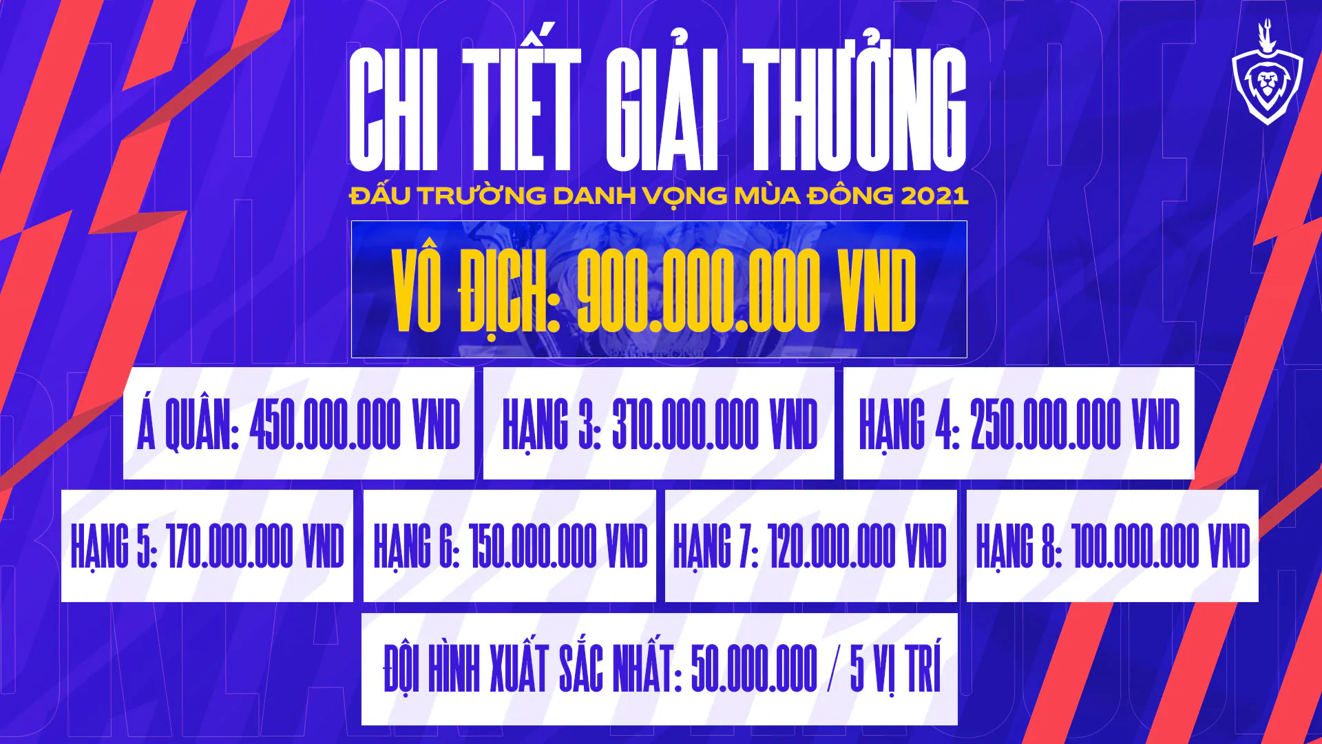 Đấu Trường Danh Vọng mùa Đông 2021 trở lại trong tháng 8 với tổng giải thưởng 2.5 tỷ đồng cùng thể thức mới