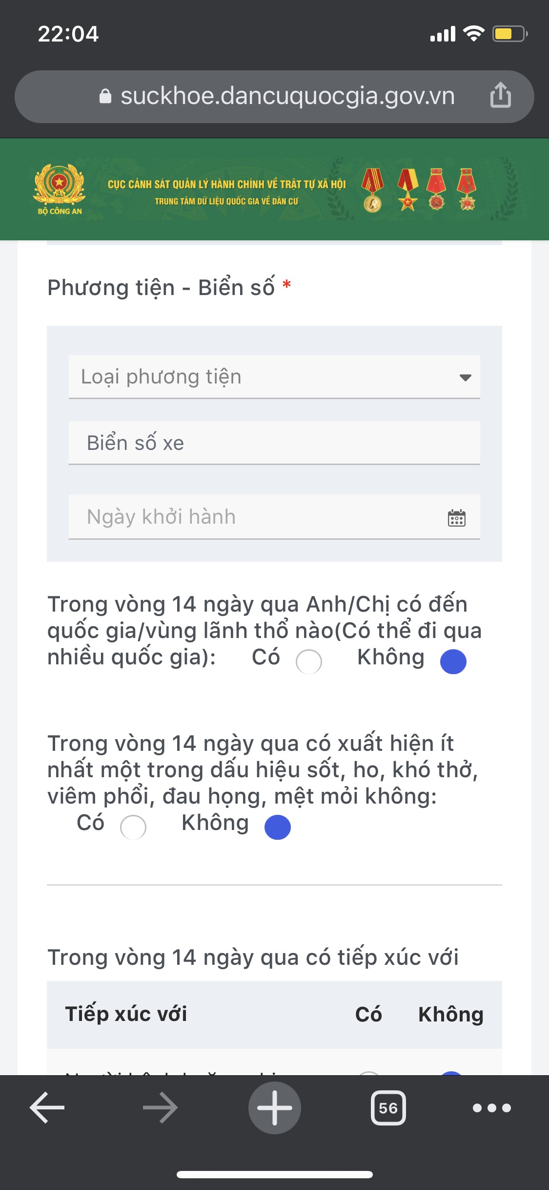 Khai báo di biến động dân cư