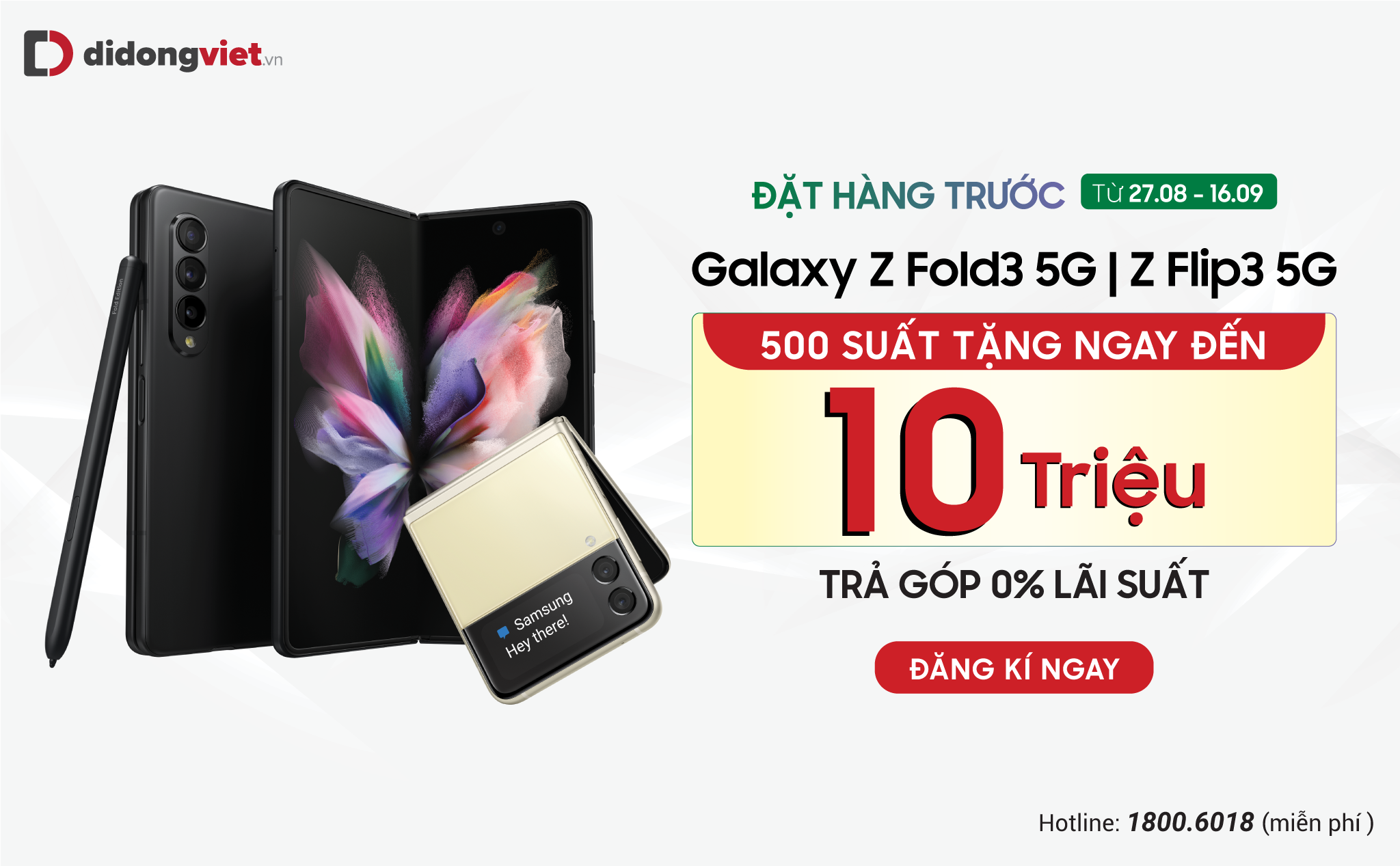 Di Động Việt tặng đến 10 triệu khi đặt hàng Galaxy Z Fold3 | Z Flip3