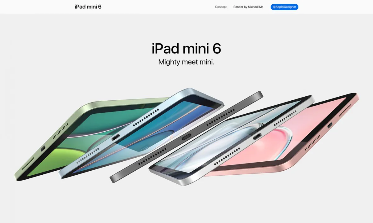 Lộ diện loạt ảnh render mới của iPad Mini 6 cho thấy nhiều tuỳ chọn màu sắc