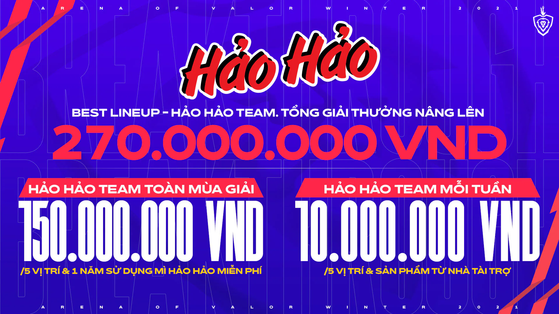 Mykolor và Hảo Hảo là nhà tài trợ Đấu Trường Danh Vọng mùa Đông 2021