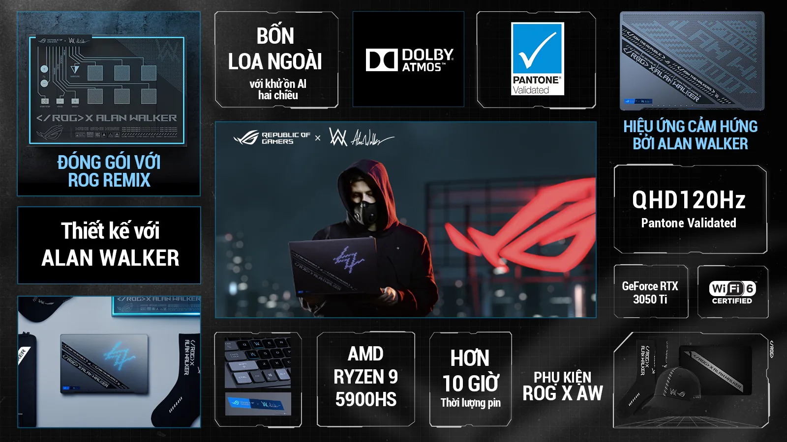 Trên tay laptop chơi game ASUS ROG Zephyrus G14 Alan Walker Edition: Vẻ ngoài cool ngầu, hiệu năng mạnh mẽ với kích thước nhỏ gọn