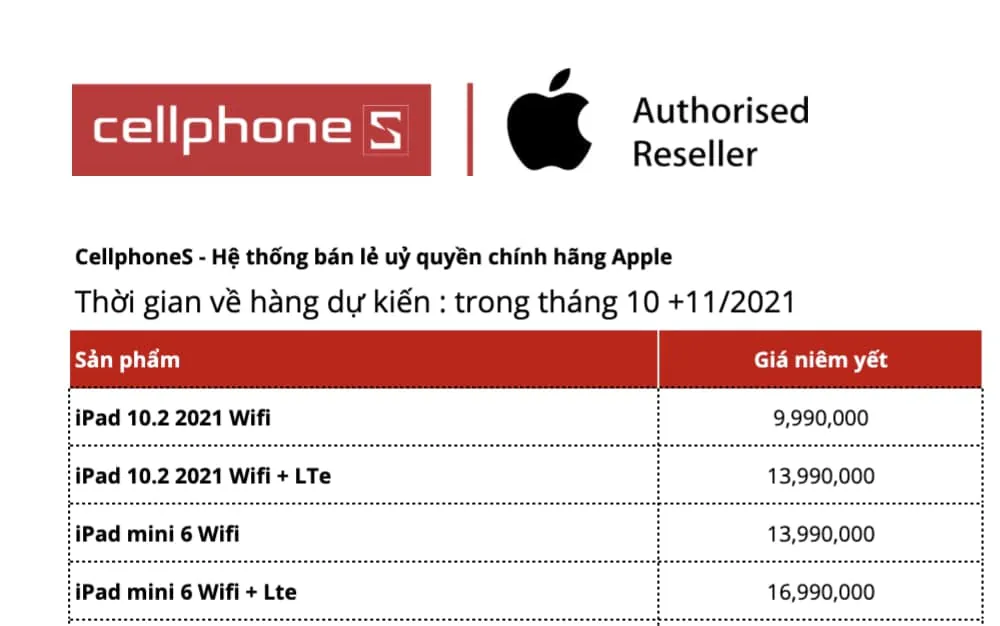 CellphoneS công bố giá bán dự kiến của iPhone 13 tại thị trường Việt Nam