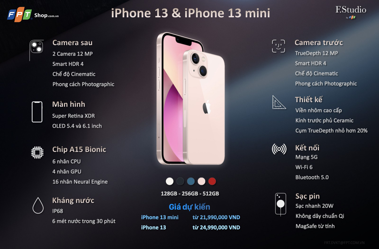 FPT Shop: iPhone 13 Series có giá dự kiến từ 21.99 triệu đồng