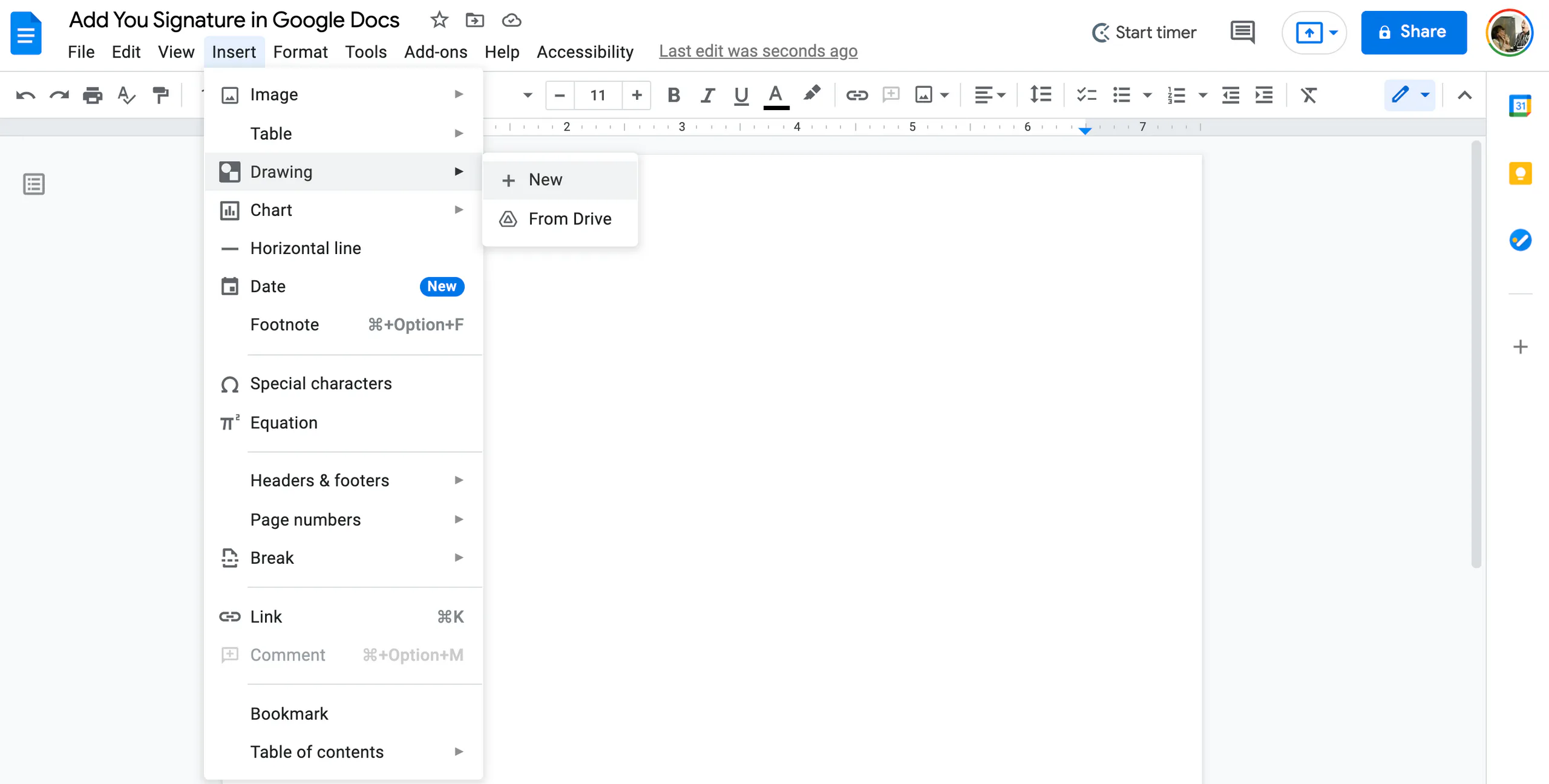 Hướng dẫn cách chèn và thêm chữ ký bằng Google Docs