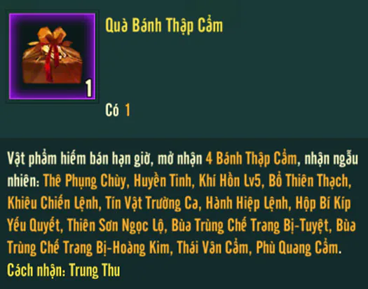 Hoạt náo giang hồ với sự kiện trung thu trong Võ Lâm Truyền Kỳ 1 Mobile