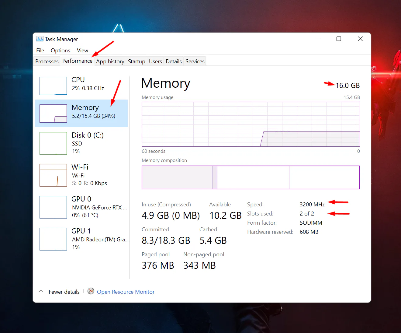 Hướng dẫn kiểm tra thông tin về RAM trên hệ điều hành Windows 11