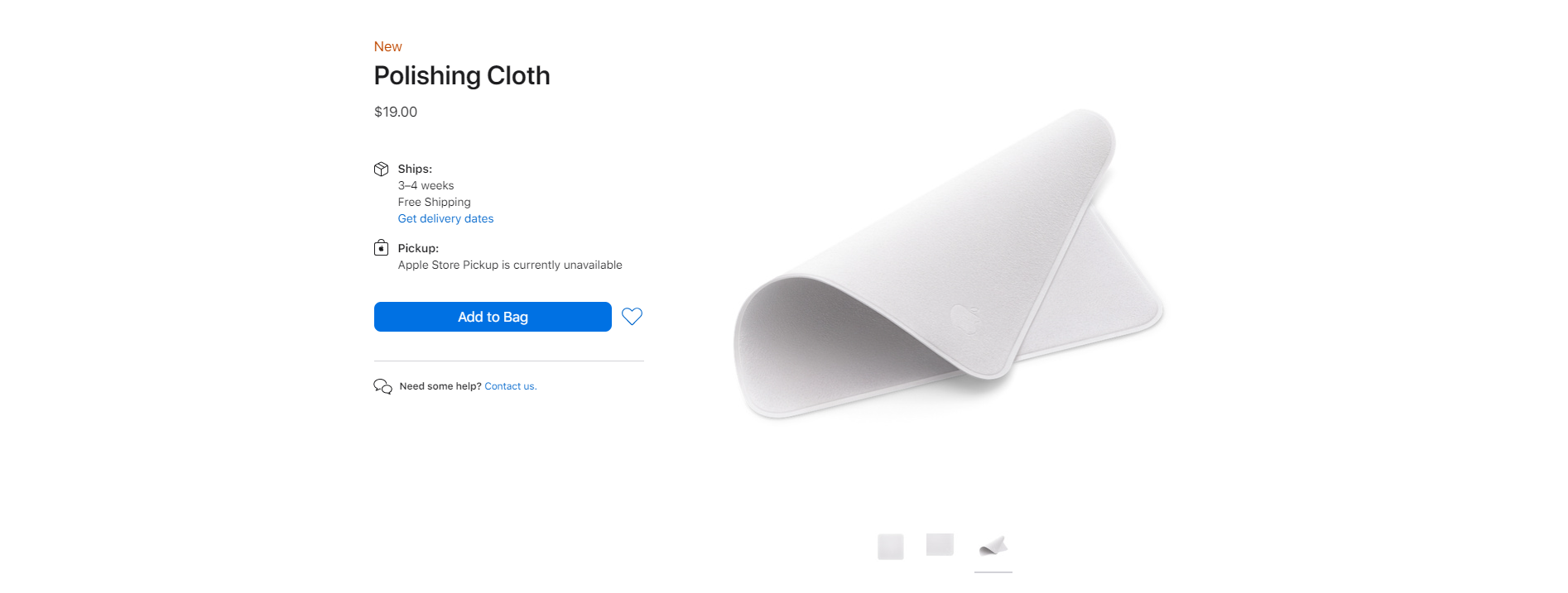 Apple ra mắt phụ kiện vải bóng Polishing Cloth lau màn hình, giá 19 USD cho 1 tấm