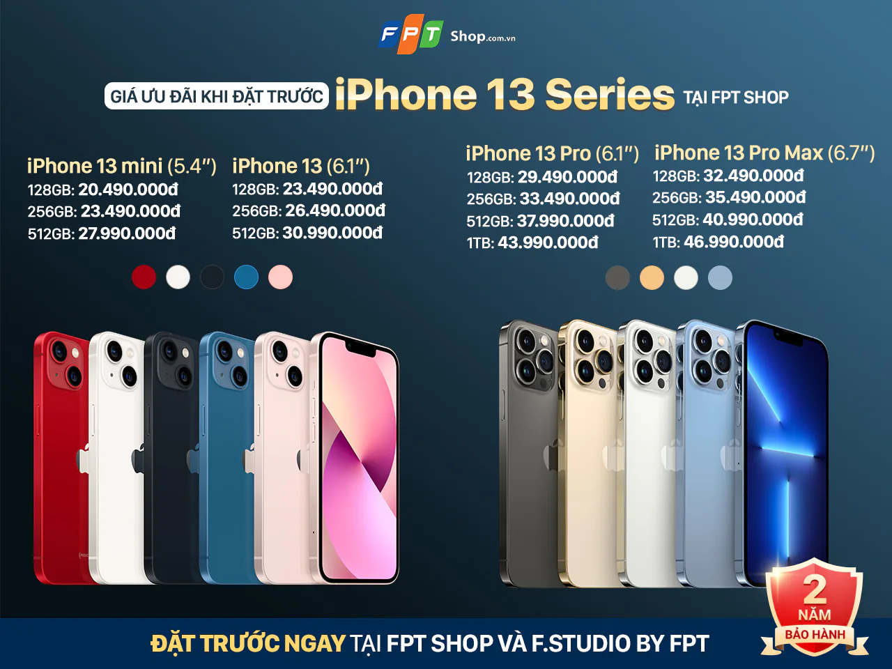 FPT Shop và F.Studio by FPT - đại lý ủy quyền cao cấp nhất của Apple chính thức nhận đặt trước iPhone 13 Series kèm ưu đãi đến 6 triệu