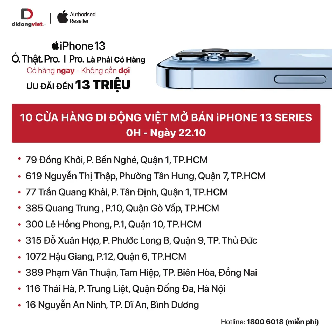 Sắm iPhone 13 series vào lúc 0h ngày 22/10, nhận ưu đãi khủng đến 13 triệu
