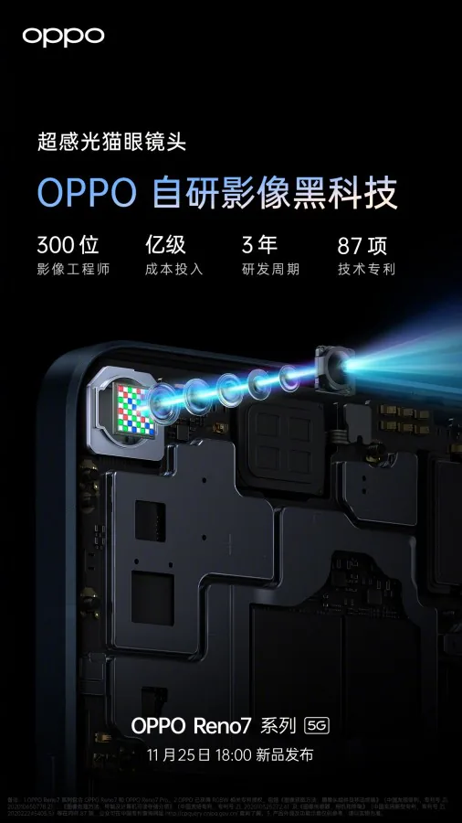 Oppo Reno7 series được xác nhận sẽ trang bị cảm biến Sony IMX709